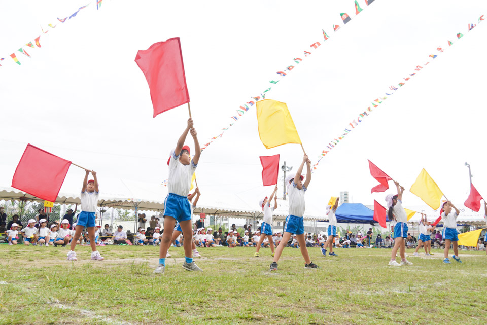 クララ幼稚園 運動会 パラウェイブ体操＋フラッグ体操