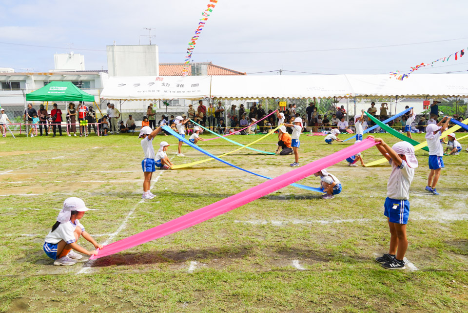 クララ幼稚園 運動会 パラウェイブ体操＋フラッグ体操